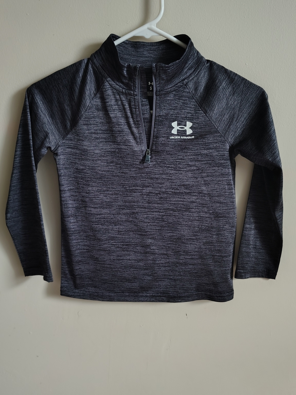 Under Armour Kids' Black Heather Quarter-Zip Pullover